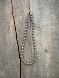 6mm Brass Beaded Necklace with an Antique Copper Finish