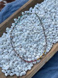 Mini Multi Colored Beads with 4mm & 5mm Brass Beads (25 inches)