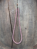 Pink Clay Bead & 6 mm Brass Bead Necklace