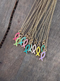 Faith in Color Fish Necklace