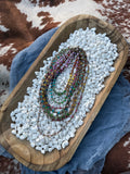 Mini Multi Colored Beads with Graduated Brass Beads (30 inches)