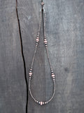 Coral Clay Beaded Necklace with Graduated Antique Copper-Finish Brass Beads