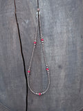 Red Clay Beaded Necklace with Graduated Antique Copper-Finish Brass Beads