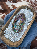 Mini Multi Colored Beads with 4mm & 5mm Brass Beads (25 inches)