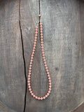 Coral Clay Beaded Necklace with Antique Copper-Finish Brass Accents