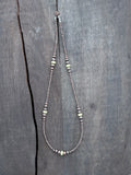Light Yellow Clay Beaded Necklace with Graduated Antique Copper-Finish Brass Beads