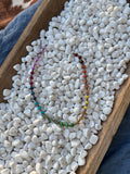 Multi Colored Beads with 4mm Brass Beads (16.5 inches)
