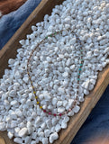 Mini Multi Colored Beads with 3mm & 4mm Brass Beads (23 inches)