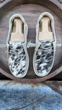 Grey Shoes with Black/White Cowhide #1