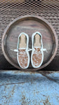 White Shoes with Brown/White Cowhide #1